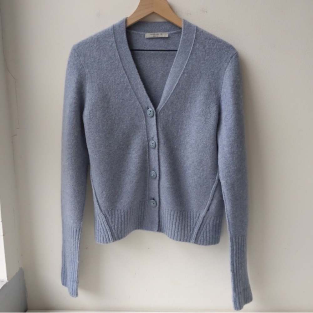 All Saints Rufa Cardigan Sweater Blue Women's Medium